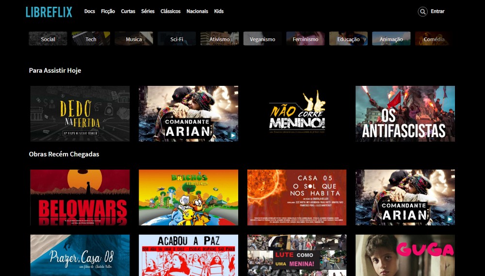 Libreflix home page