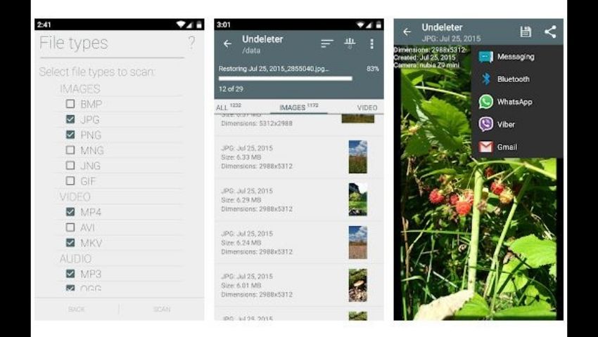 Récupérer des photos avec undeleter
