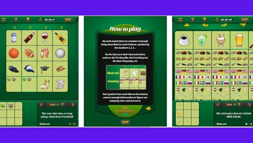 Jogos de inteligência e raciocínio - desafie seu cérebro Jogos de raciocínio- einstein riddle