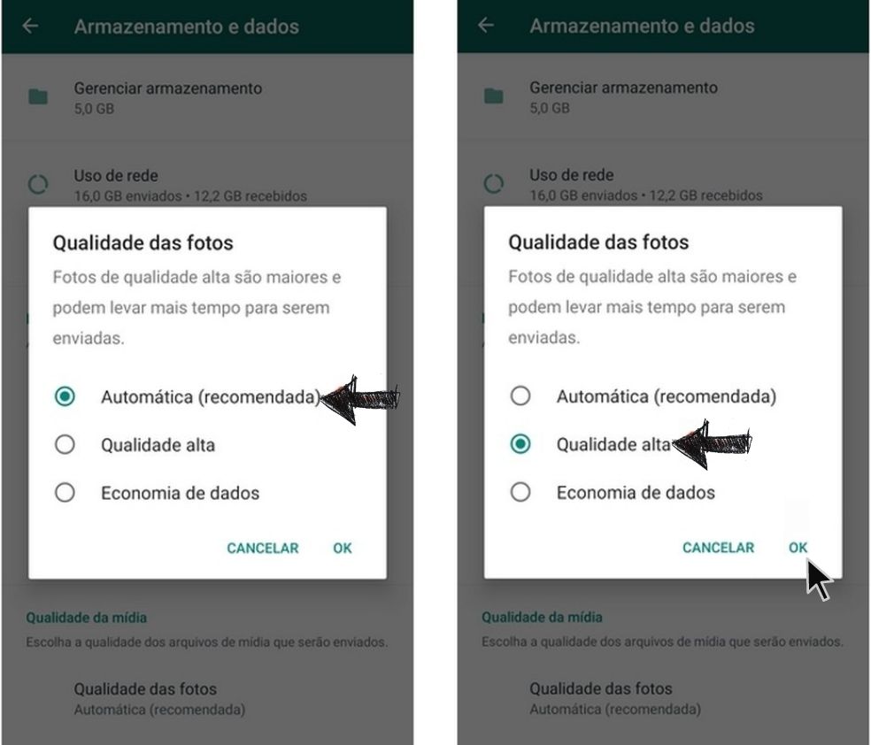 Como alterar a qualidade de imagem do whatsapp